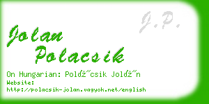 jolan polacsik business card